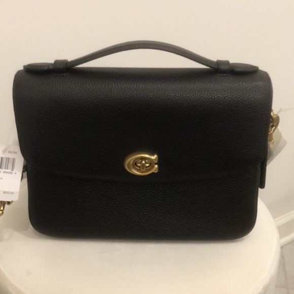 Coach Black and Gold Satchel with Structured Design - Picture 2 of 9